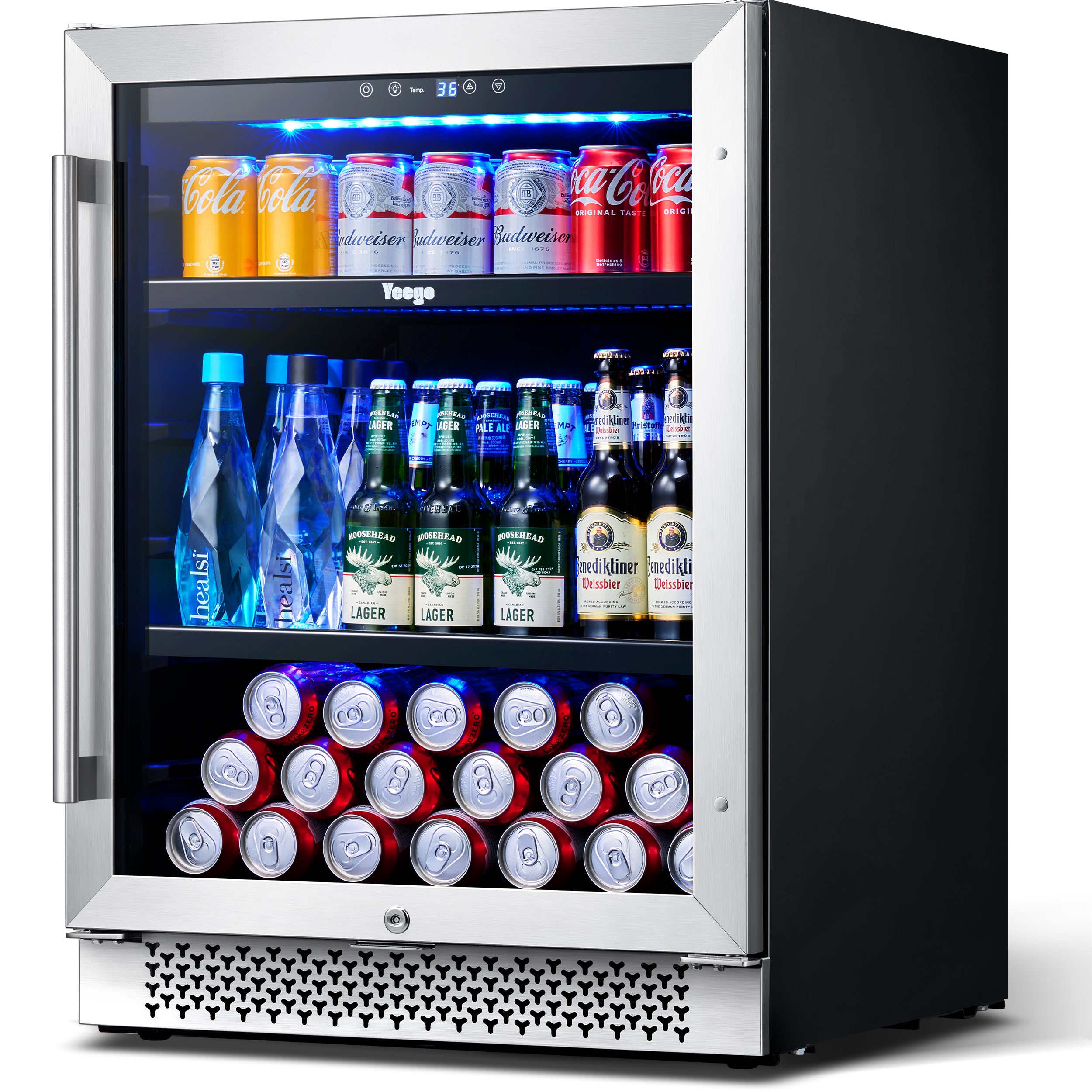 Yeego 24 Inch Wide 180 Cans Beverage Drink Fridge, Built-In or Freestanding