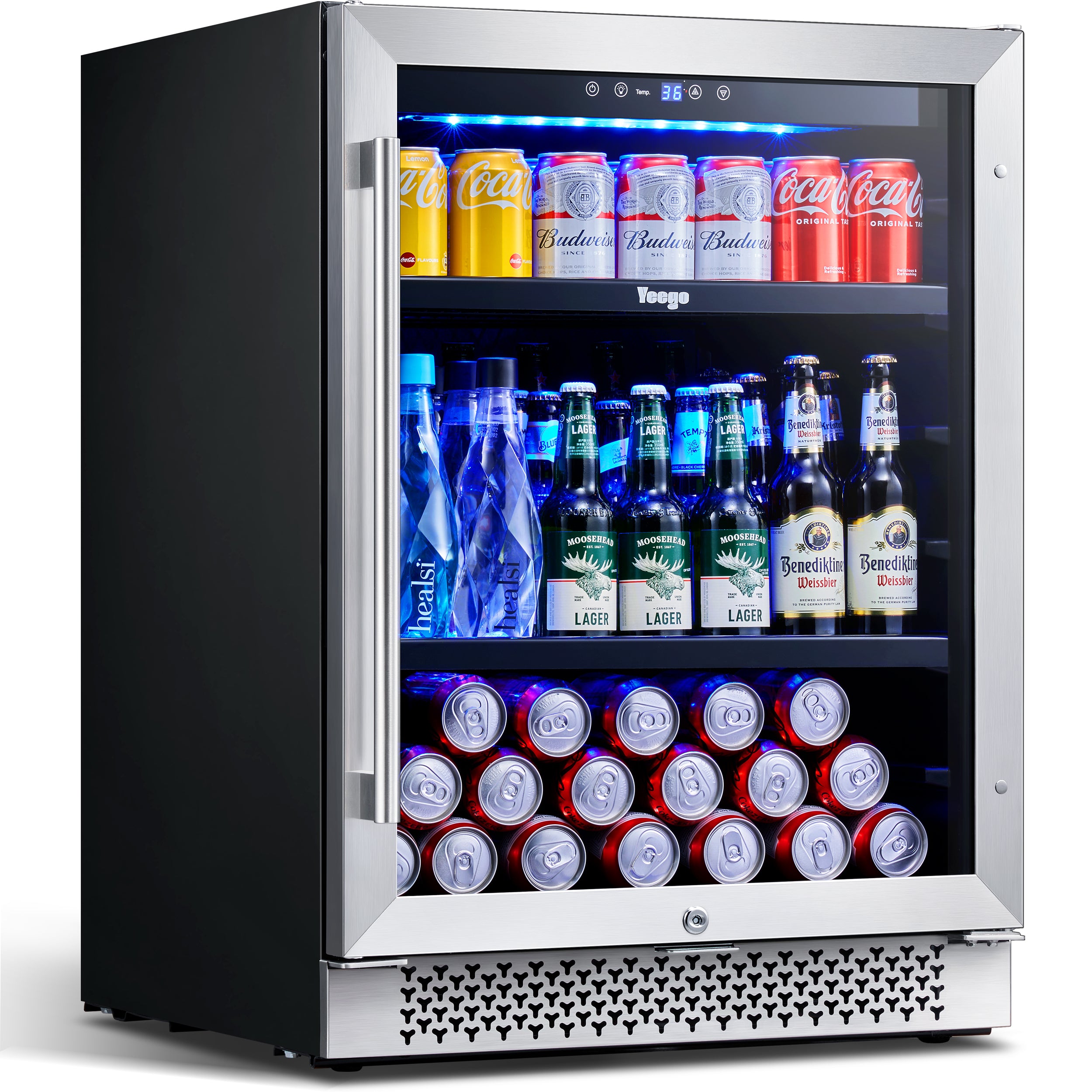 Yeego 24 Inch Wide 180 Cans Beverage Drink Fridge, Built-In or Freestanding