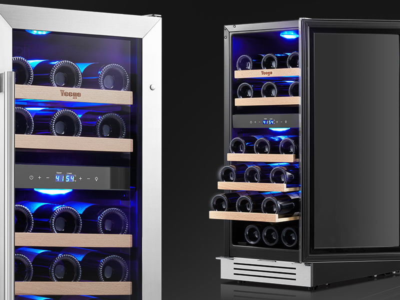 wine fridge-5 Wooden Adjustable Shelves