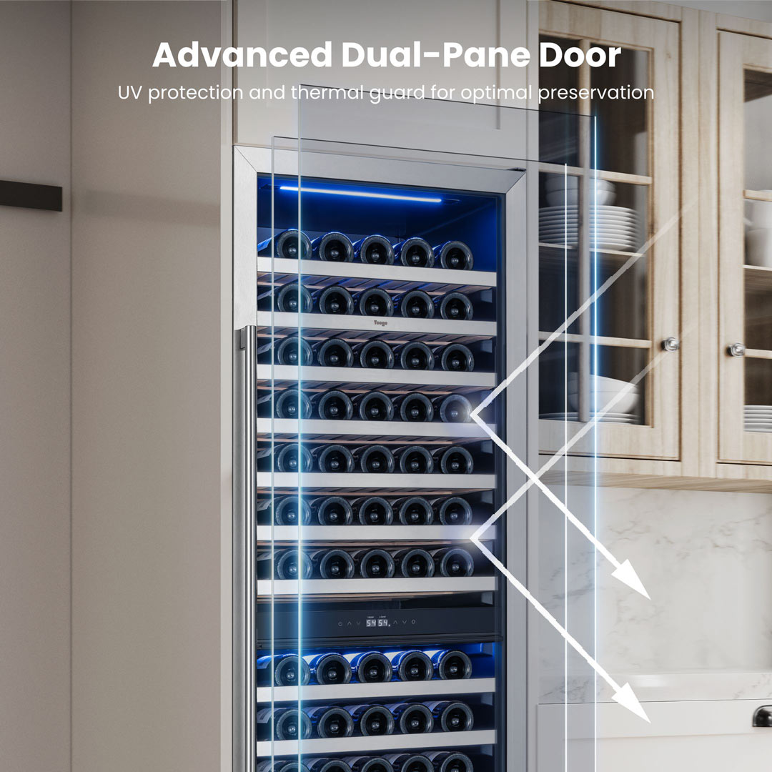 Yeego 24'' Dual Zone Wine Fridge, 154 Bottles