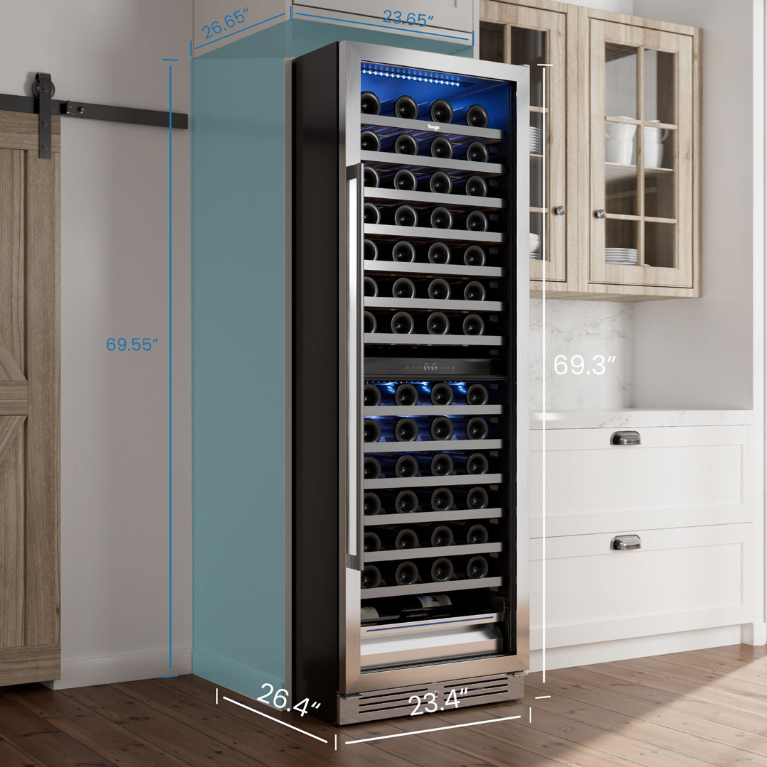 Yeego 24'' Dual Zone Wine Fridge, 154 Bottles