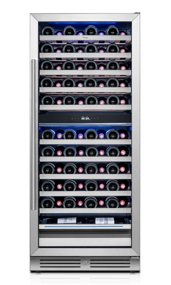 Yeego YG-WD275-23US Dual Zone Wine Fridge front view on white background showing modern dual-zone design
