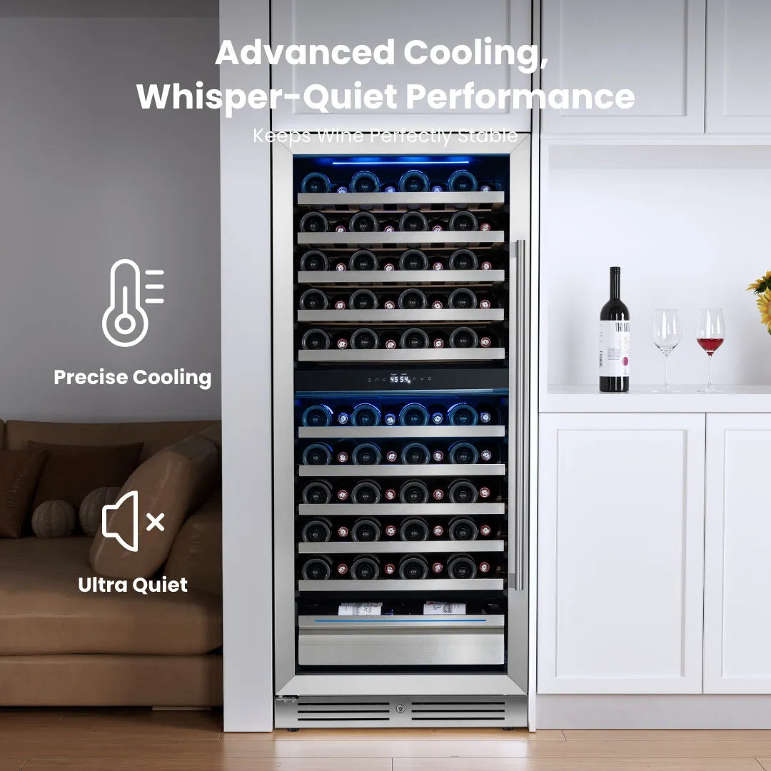 Yeego YG-WD275-23US Dual Zone Wine Fridge featuring quiet and efficient cooling performance for consistent wine storage