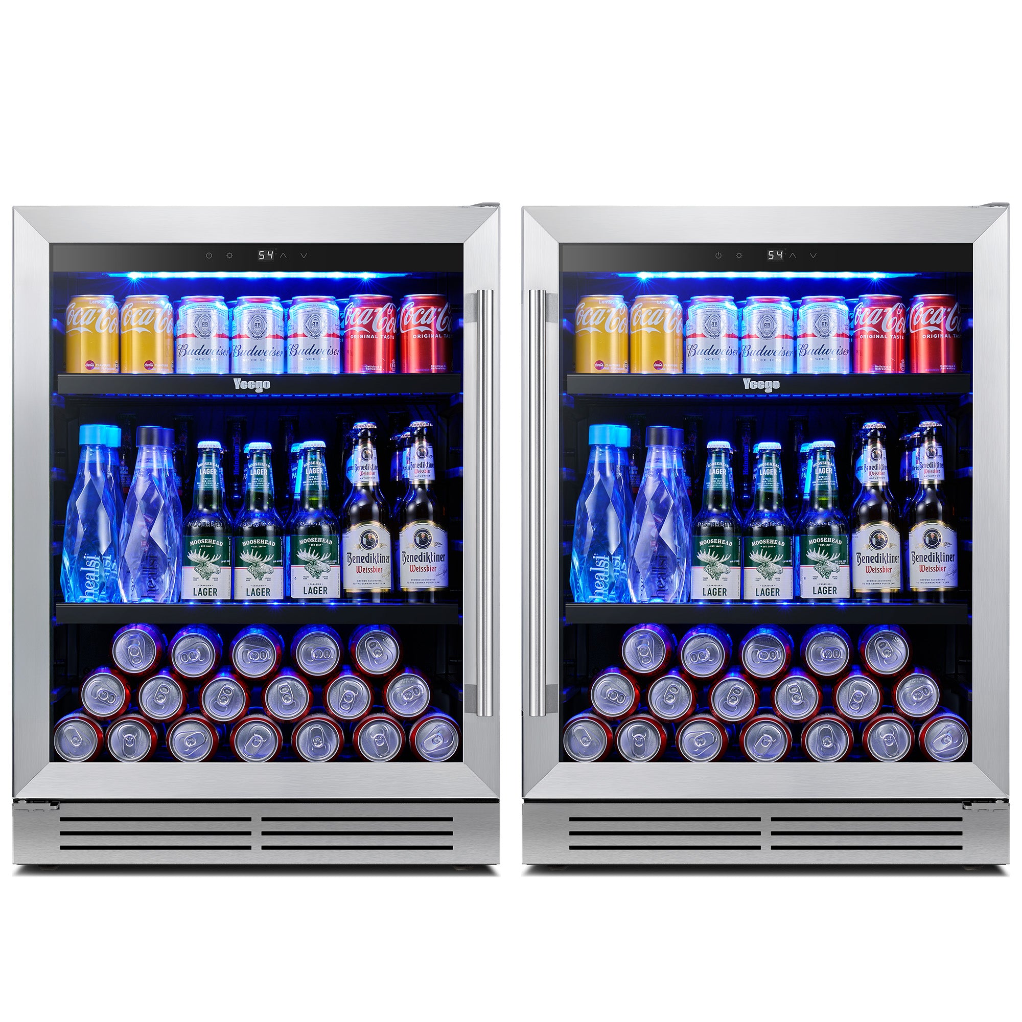 48 Inch Wide Dual Zone Beverage Center, Large Capacity Drink Fridge Combo Under  Counter Or Freestanding