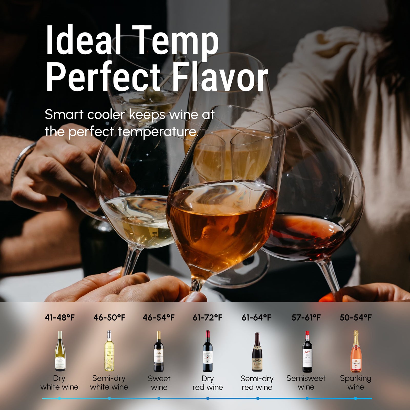 Yeego 20 Bottles Wine Cooler Refrigerator, 38-65℉ Freestanding Mini Fridge