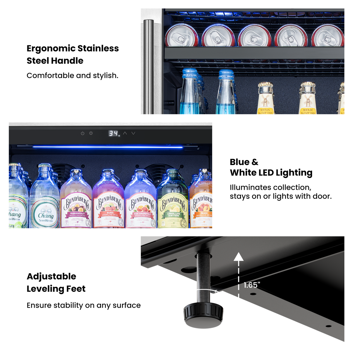 Yeego Beverage Refrigerator - 24 inch 378 Cans Beer Cooler with Glass Door