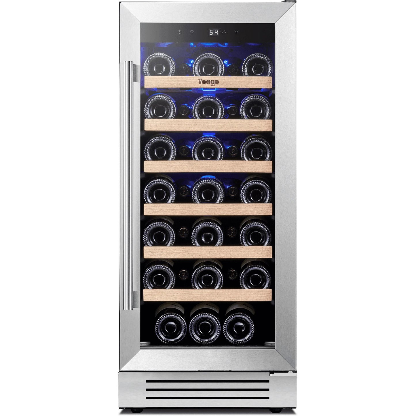 Yeego 33 Bottle Wine Refrigerators, 15" Wine Cooler with Glass Door for Home/Dorm Freestanding & Built-in Wine Fridge