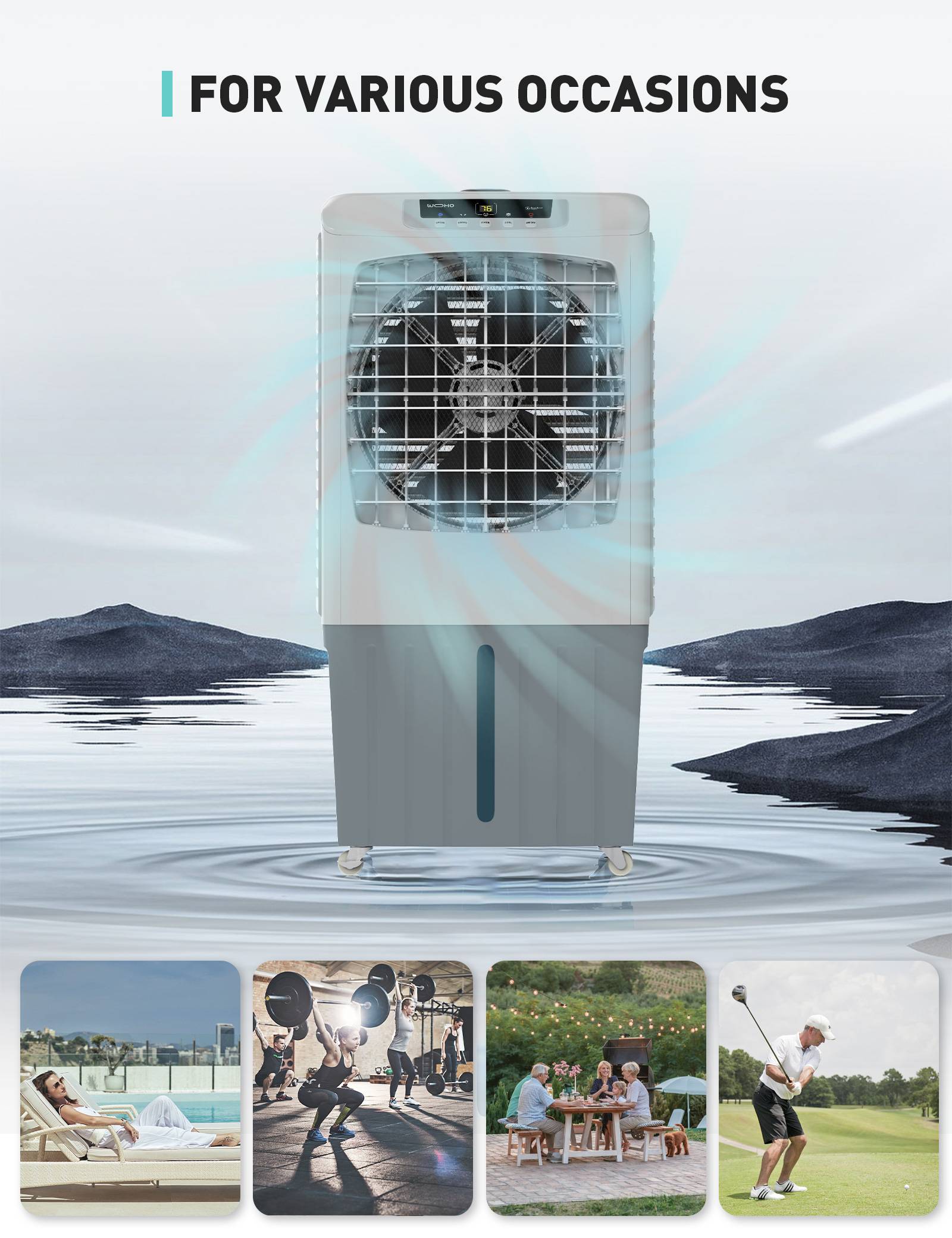 Outdoor Cool Air Evaporative Cooler, Powerful High Velocity  Swamp Cooler For Commercial Use - Yeego Life