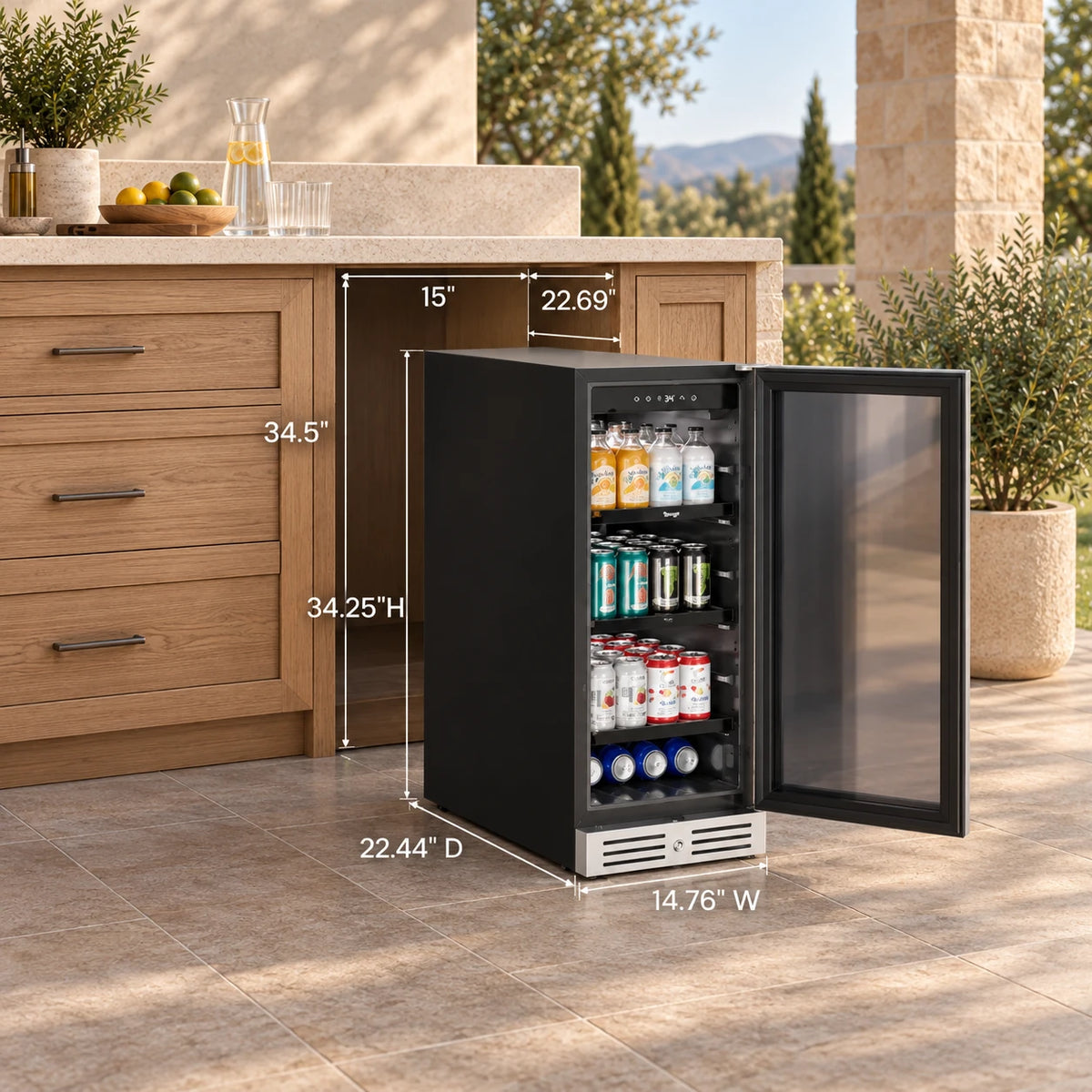 Yeego 15'' Outdoor Beverage Fridge, 100 Cans