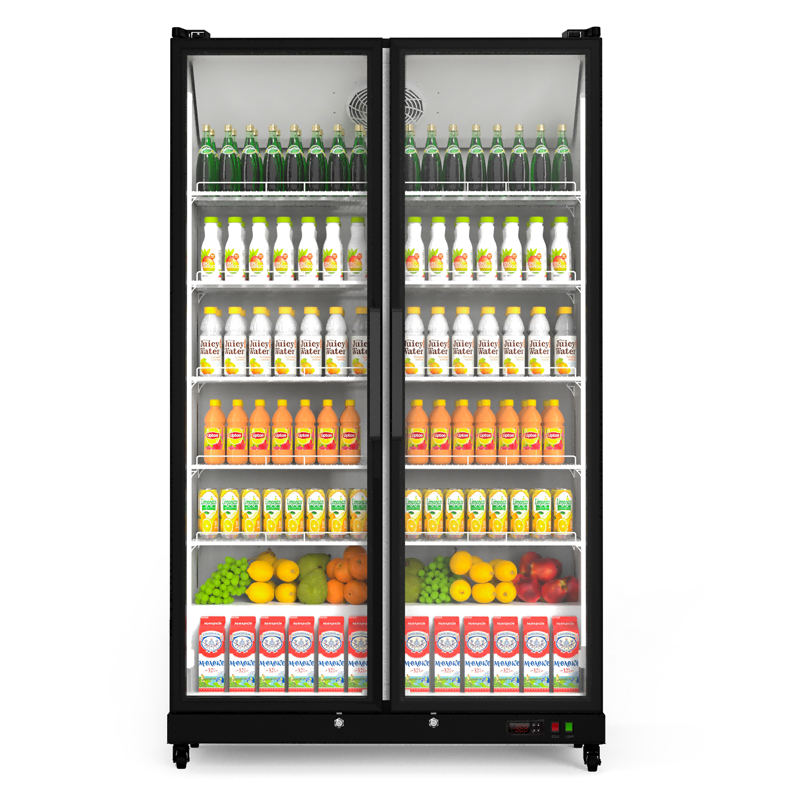 Yeego 44'' 2 Swing Glass Doors Merchandiser Refrigerator, Commercial Display Cooler for Beverages