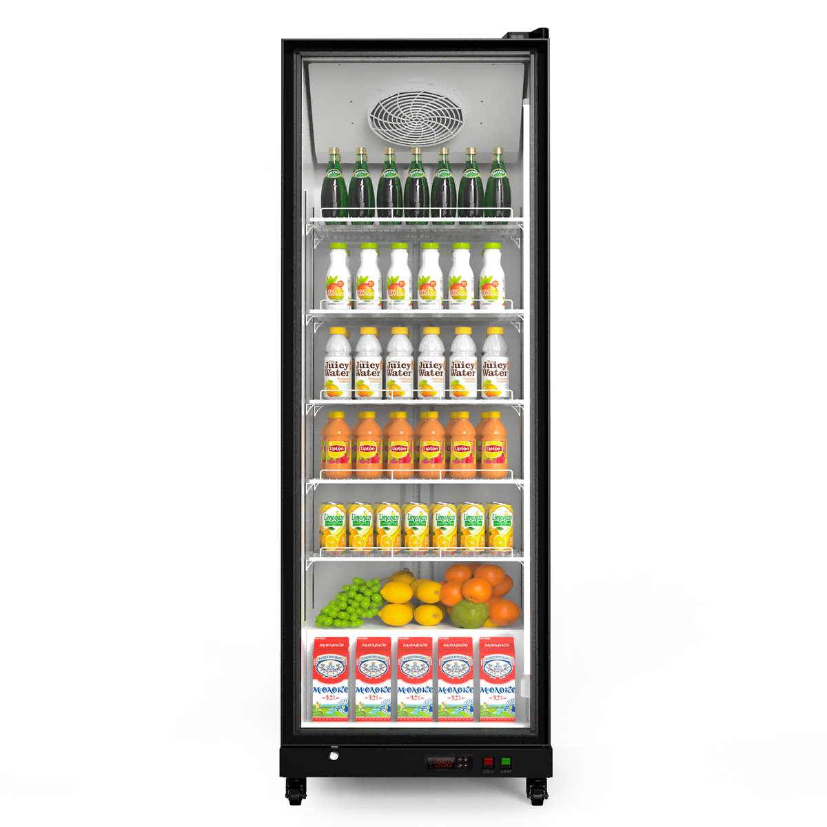 Yeego 22'' Commercial Merchandiser Refrigerator With Swing Glass Door, Display Cooler for Beverages