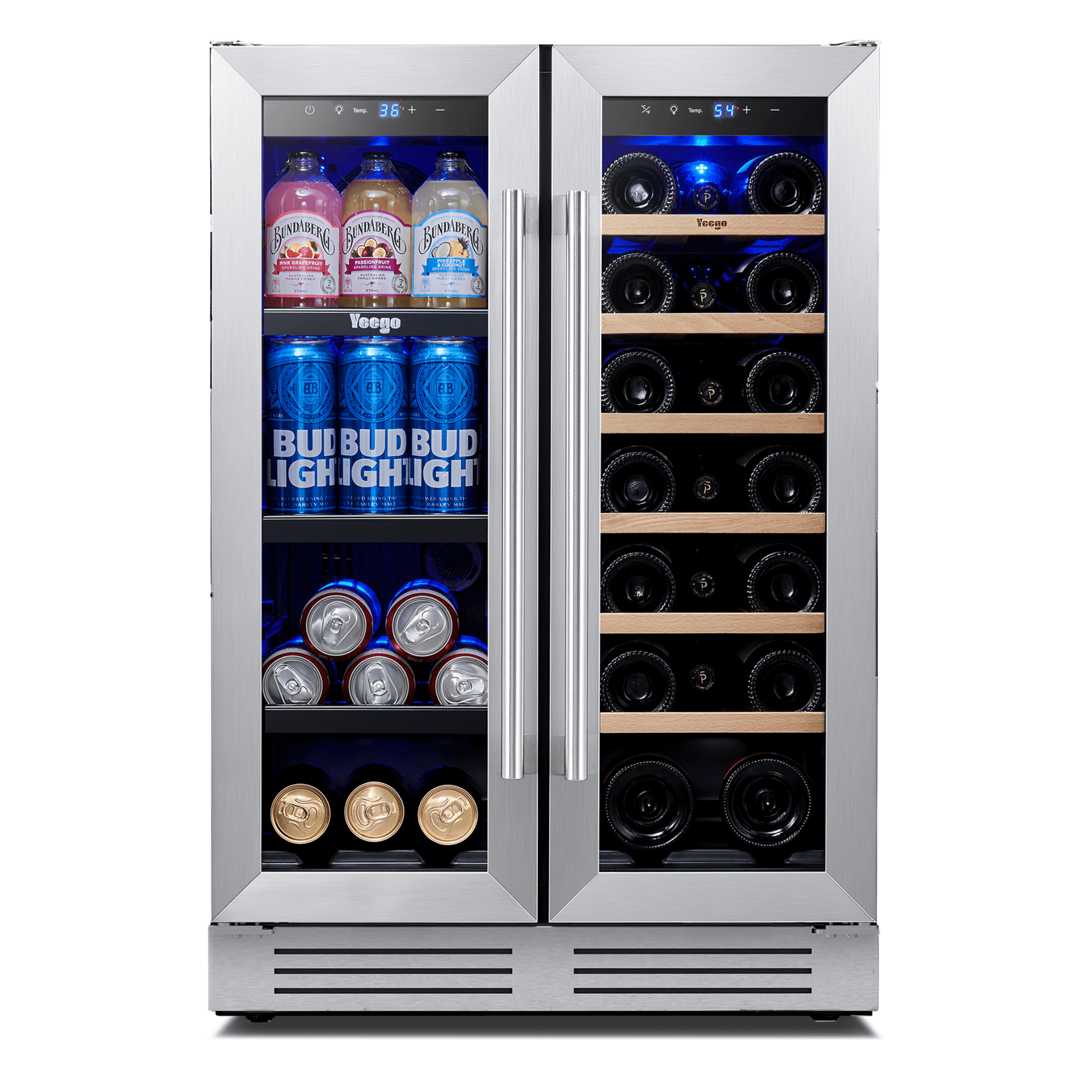 24 Inch Wide Wine and Beverage Dual Zone Fridge, Under Counter, Built-In or Freestanding