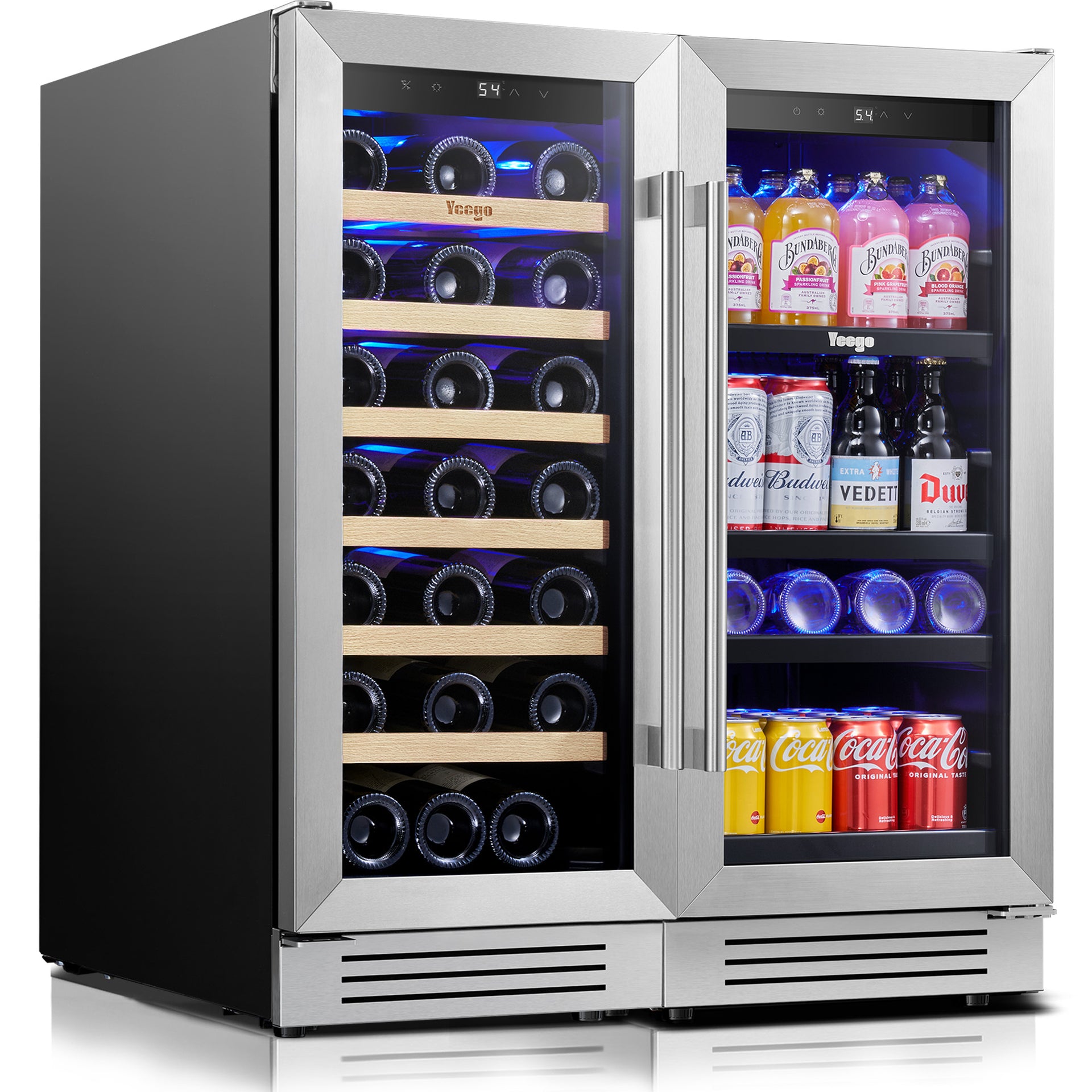 30 Inch Wide Wine Beverage Cooler Under Counter Dual Zone Fridge Comb 30-inch-wide-wine-beverage-cooler-under-counter-dual-zone-fridge-comb