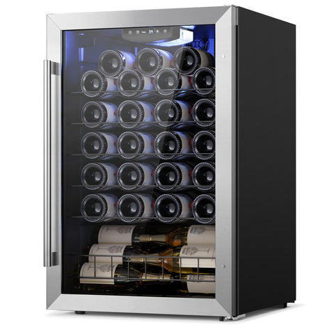 Yeego Z2 Wine Refrigerator, 47 Bottle Small Wine Fridge,Freestanding Wine Cellars Glass Door for Home, Office