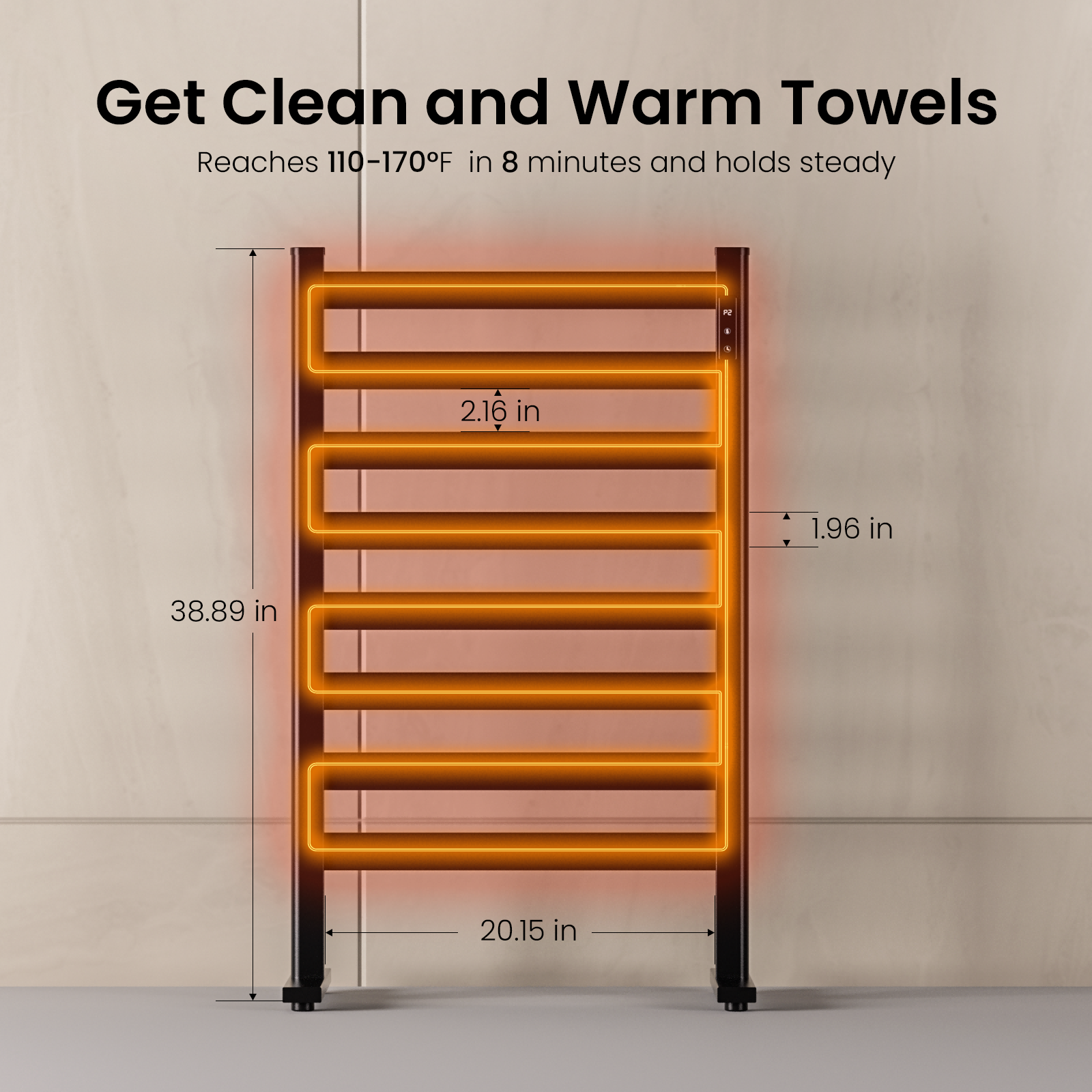 37.4'' Height Freestanding Towel Warmer