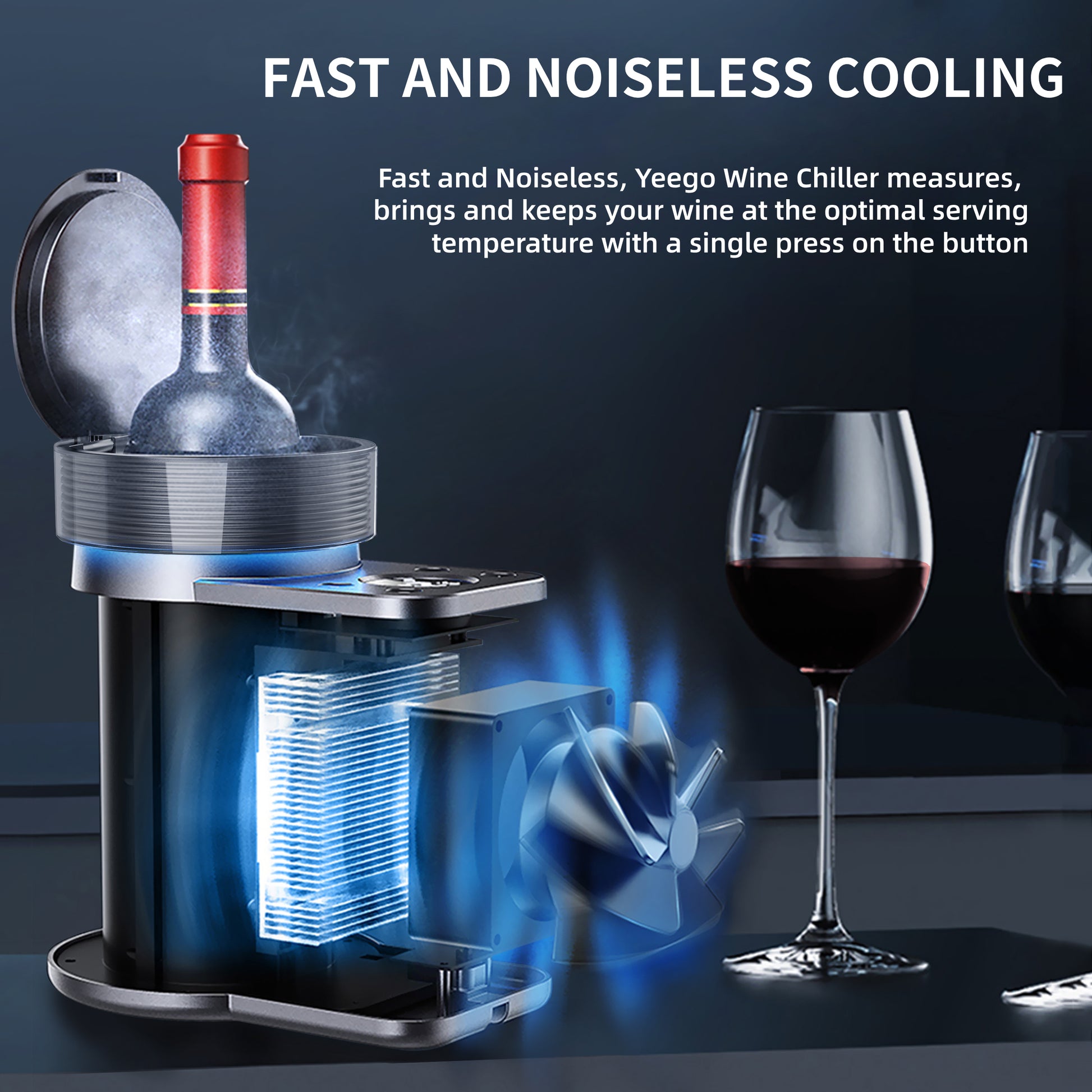 Yeego Iceless Bottle Chiller Electric, Wine Champagne Bottle Cooler with Fast and Noiseless Cooling