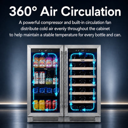 Yeego 30" Wine Beverage Fridge Dual Zone 2 Sets