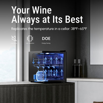 Yeego 12 Bottles Wine Cooler Refrigerator, 38-65℉ Freestanding Mini Fridge - Yeego Life