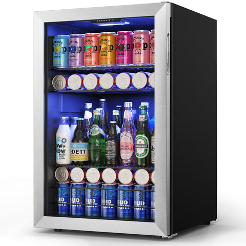 Yeego Z3 Beverage Refrigerator Cooler, 180 Can Mini Fridge, 4.6 cu. ft. (130L) Freestanding Beverage Cooler, Glass Door for Soda, Beer or Wine Constant Glass Door for Home