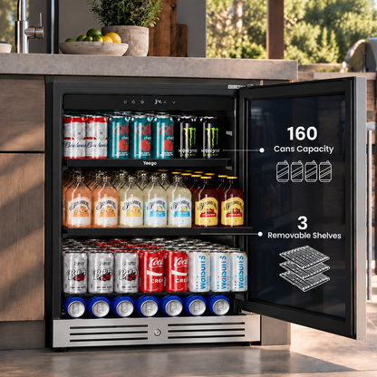 Yeego 24'' Outdoor Beverage Fridge, 160 Cans