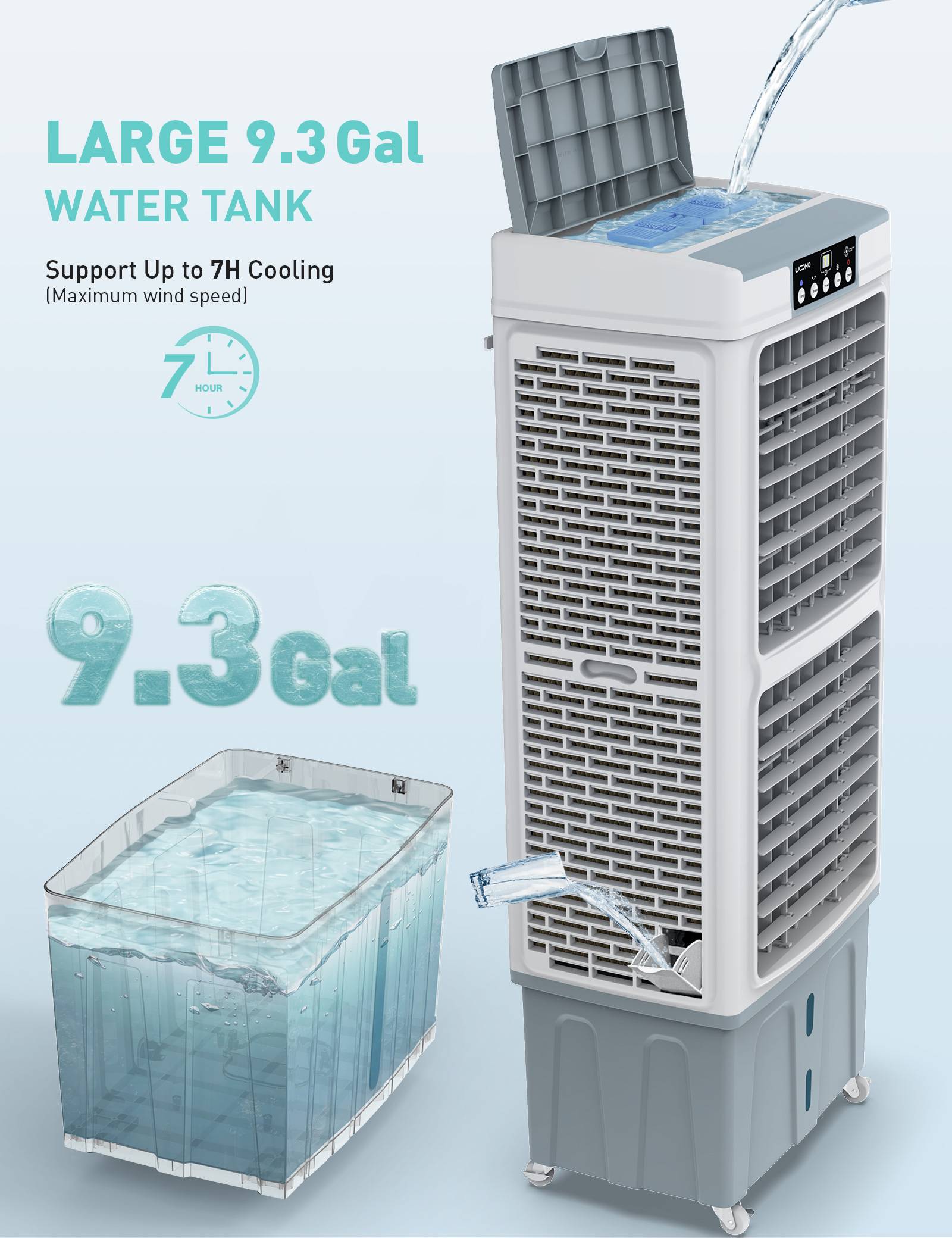 Outdoor Dual Fan Evaporative Cooler, 5000 CFM Powerful Swamp Cooler For Commercial Use - Yeego Life