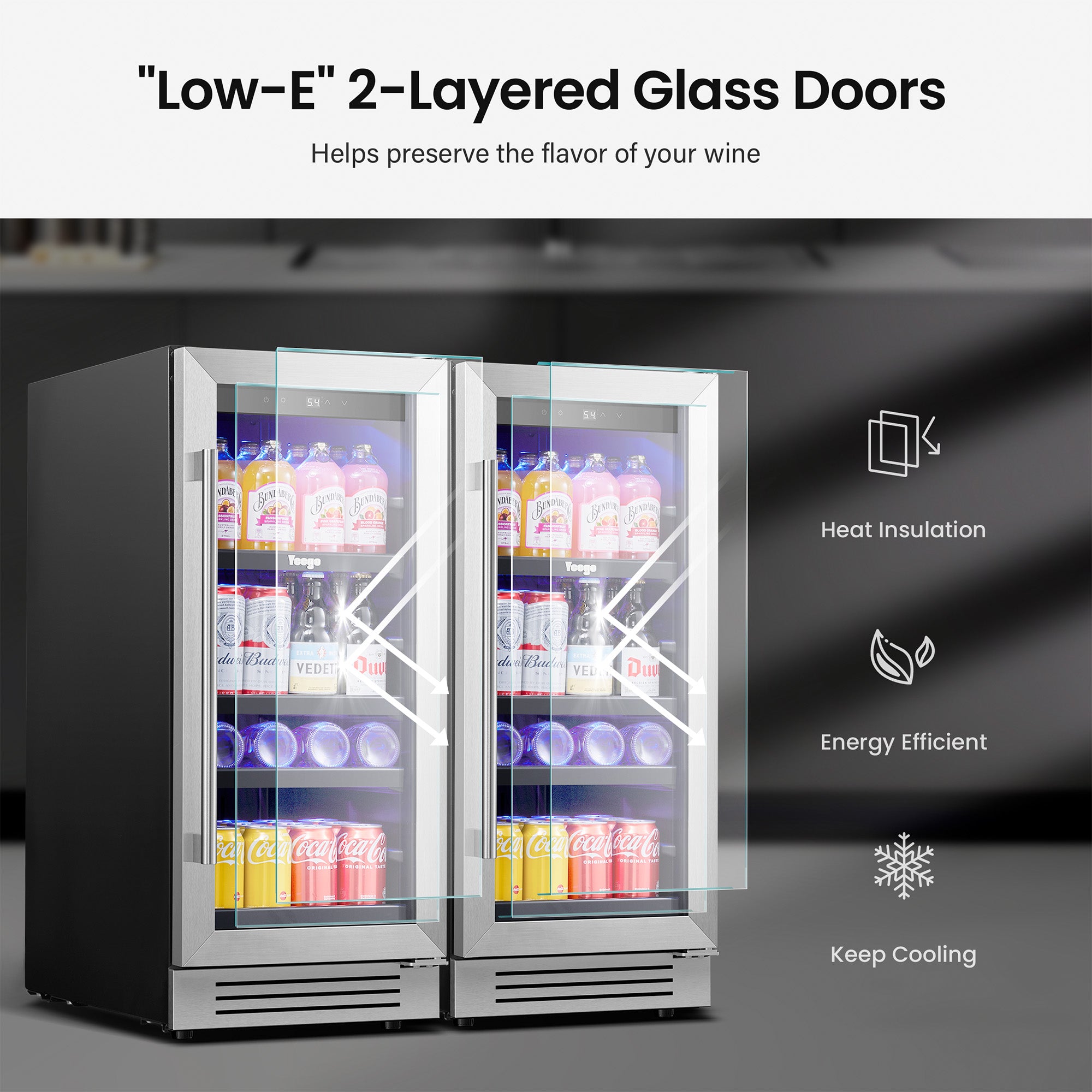 30 Inch Wide Beverage Center, 160 Cans Drink Fridge Combo, Under Counter Or Freestanding