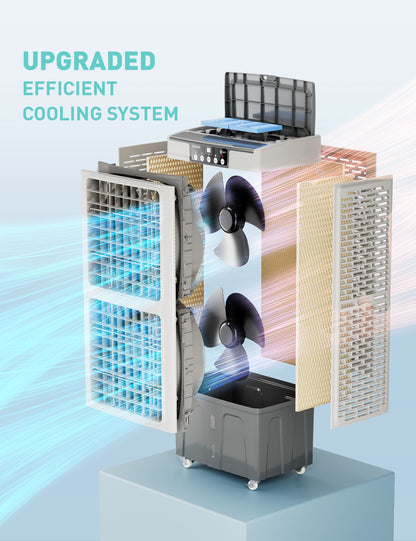 Outdoor Dual Fan Evaporative Cooler, 5000 CFM Powerful Swamp Cooler For Commercial Use - Yeego Life