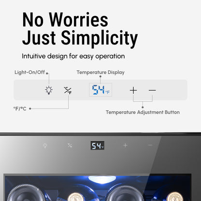 Yeego 20 Bottles Wine Cooler Refrigerator, 38-65℉ Freestanding Mini Fridge - Yeego Life