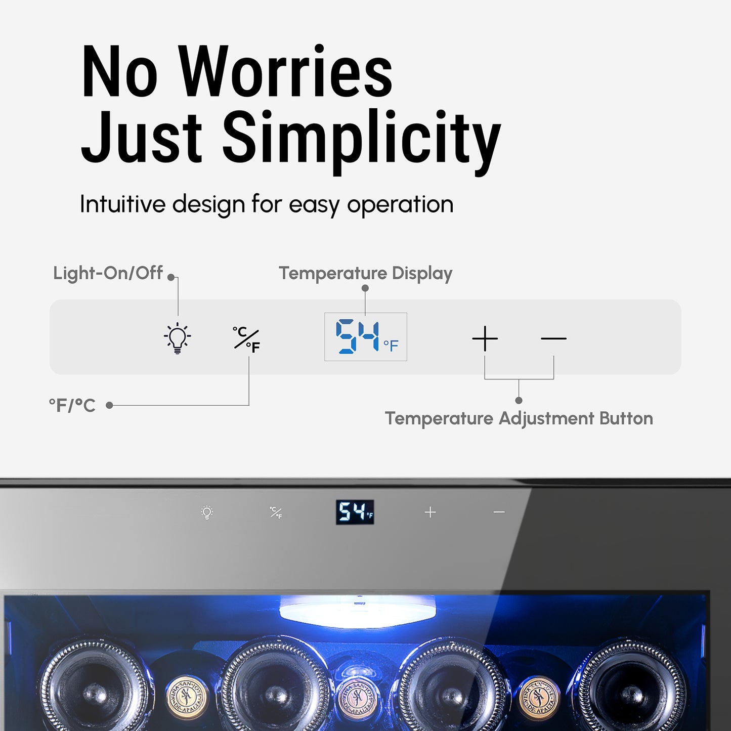 Yeego Freestanding Mini Fridge,Wine Cooler 38-65℉ - Yeego Life