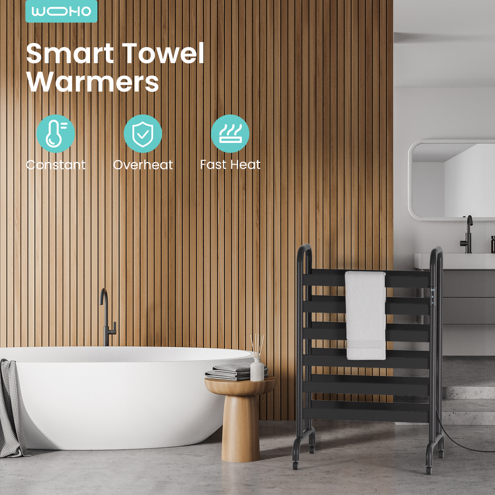 37.4'' Height Freestanding Double-deck Towel Warmer - Yeego Life