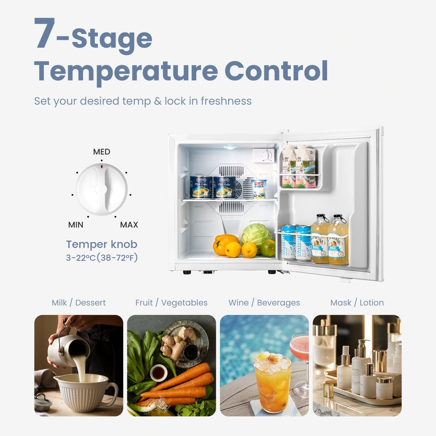 Yeego 16.9-inch 1.34 Cu.Ft Compact Mini Refrigerator