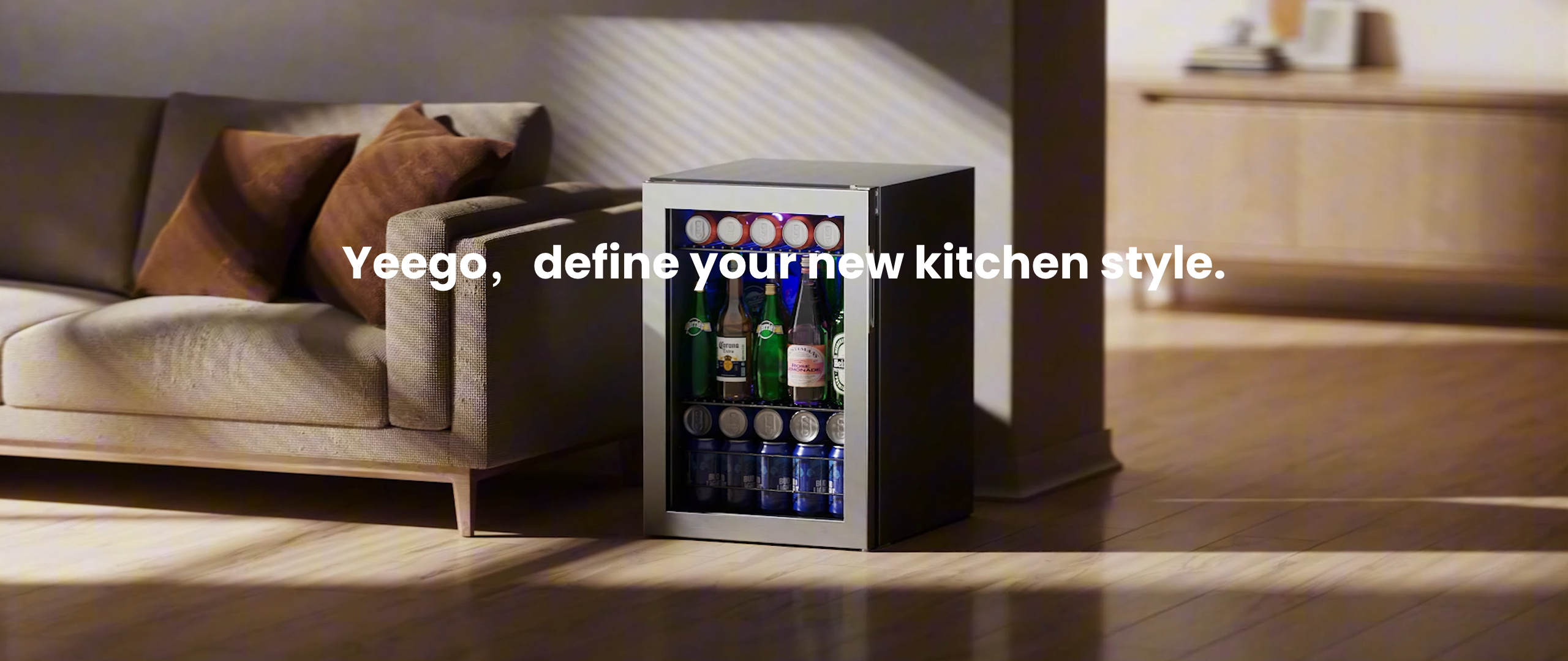 Load video: yeego beverage fridge define your new kitchen style.