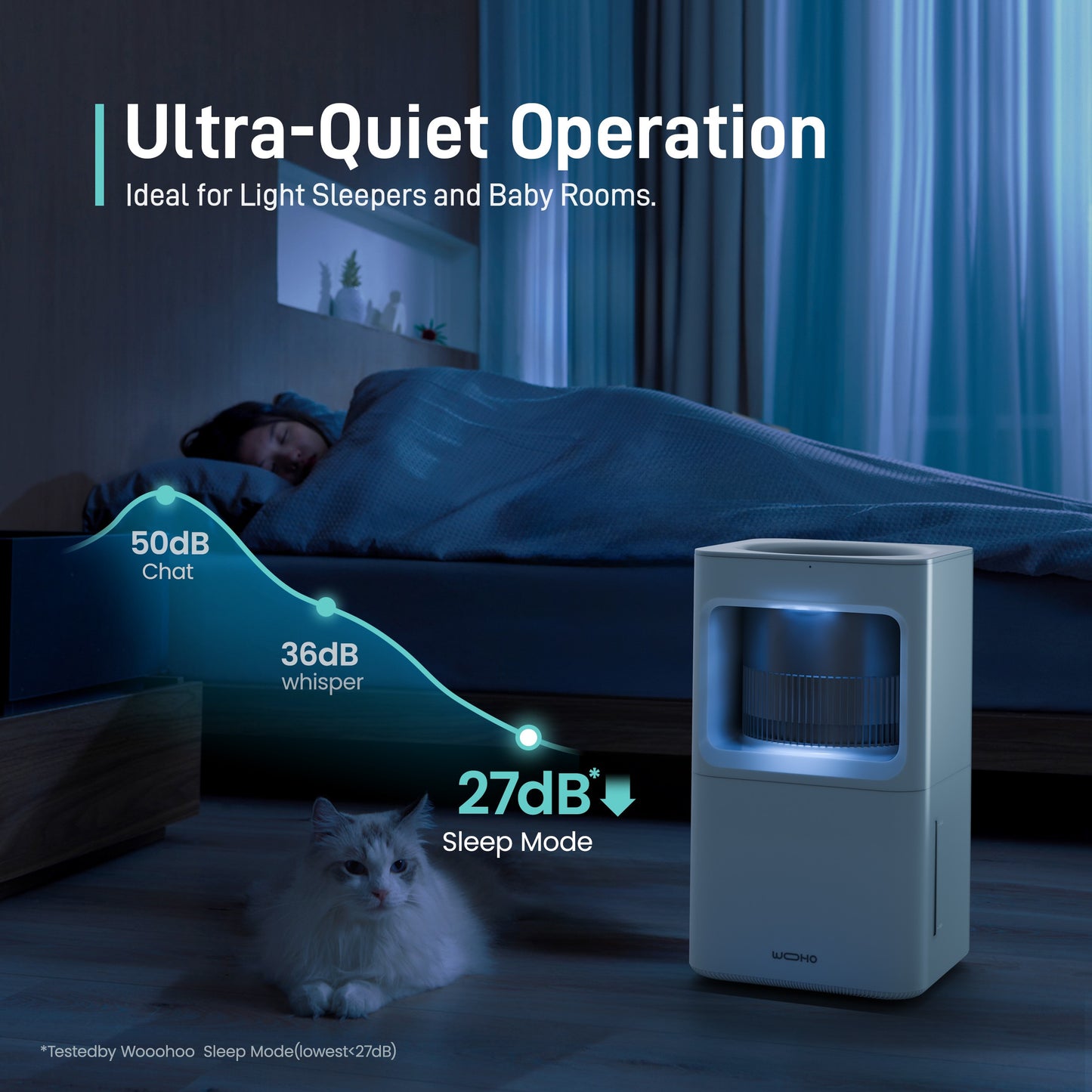 Mist Free Smart Humidifier, 2.11 Gal/8L Quiet Humidifier for Medium Room - Yeego Life