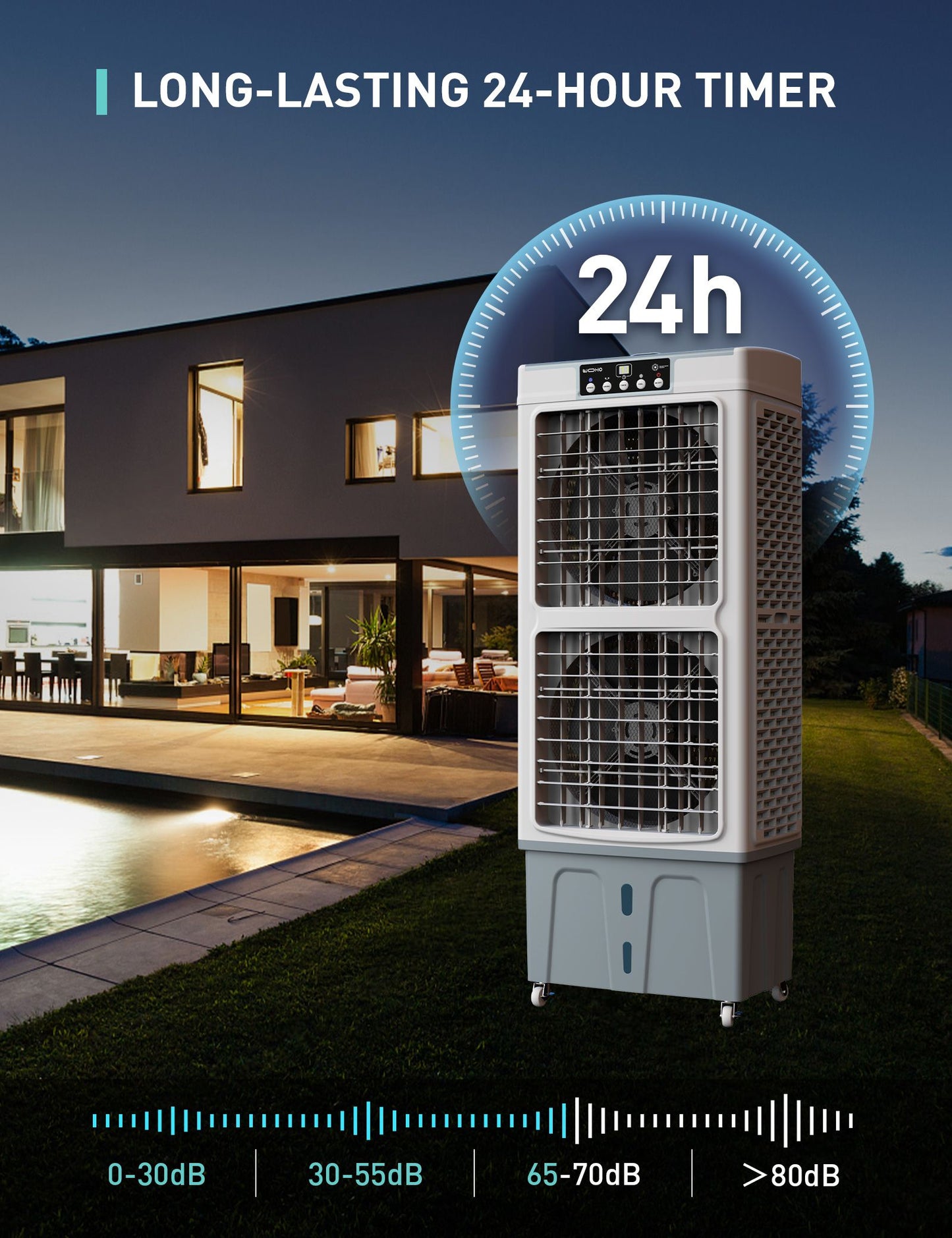 Outdoor Dual Fan Evaporative Cooler, 5000 CFM Powerful Swamp Cooler For Commercial Use - Yeego Life