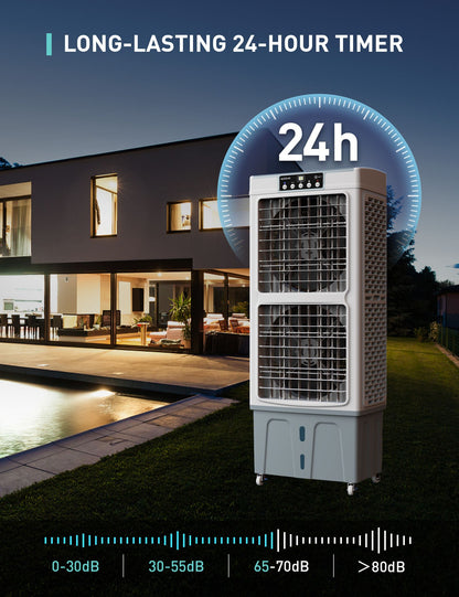 Outdoor Dual Fan Evaporative Cooler, 5000 CFM Powerful Swamp Cooler For Commercial Use - Yeego Life