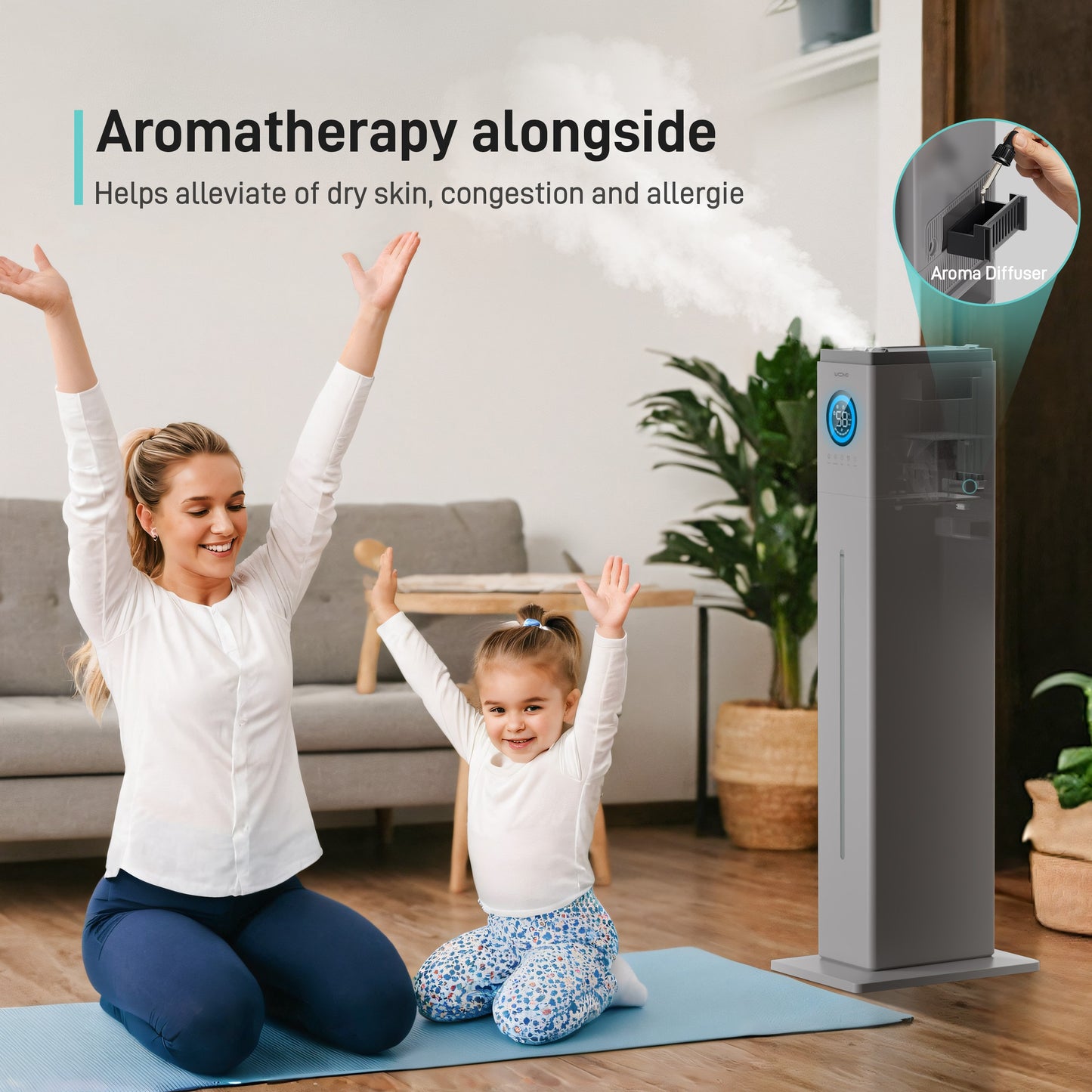 Smart Ultrasonic Humidifier, Quiet Humidifier for Large Room - Yeego Life