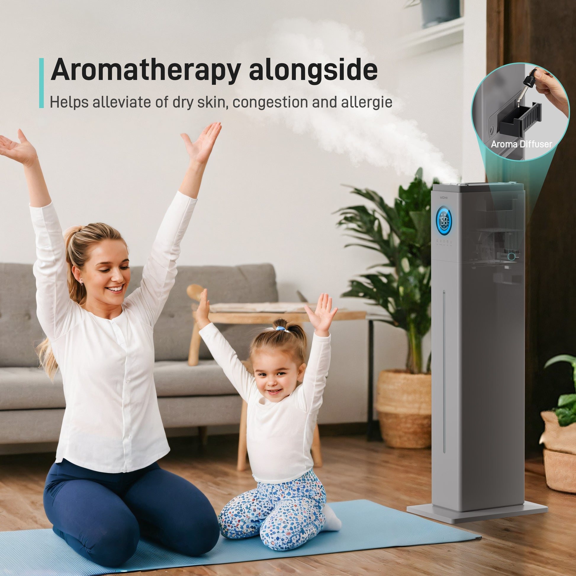 Smart Ultrasonic Humidifier, Quiet Humidifier for Large Room - Yeego Life