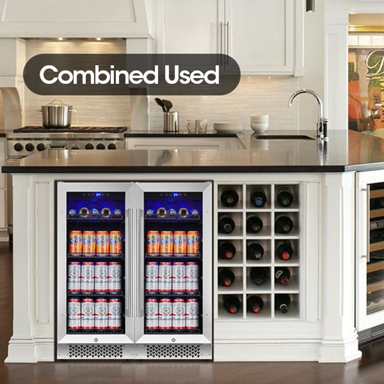 30 Inch Wide Beverage Center, 160 Cans Drink Fridge Combo, Under Counter Or Freestanding