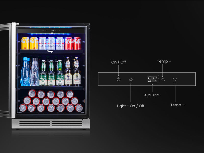 Digital touch control panel and blue LED lighting on the Yeego BS24