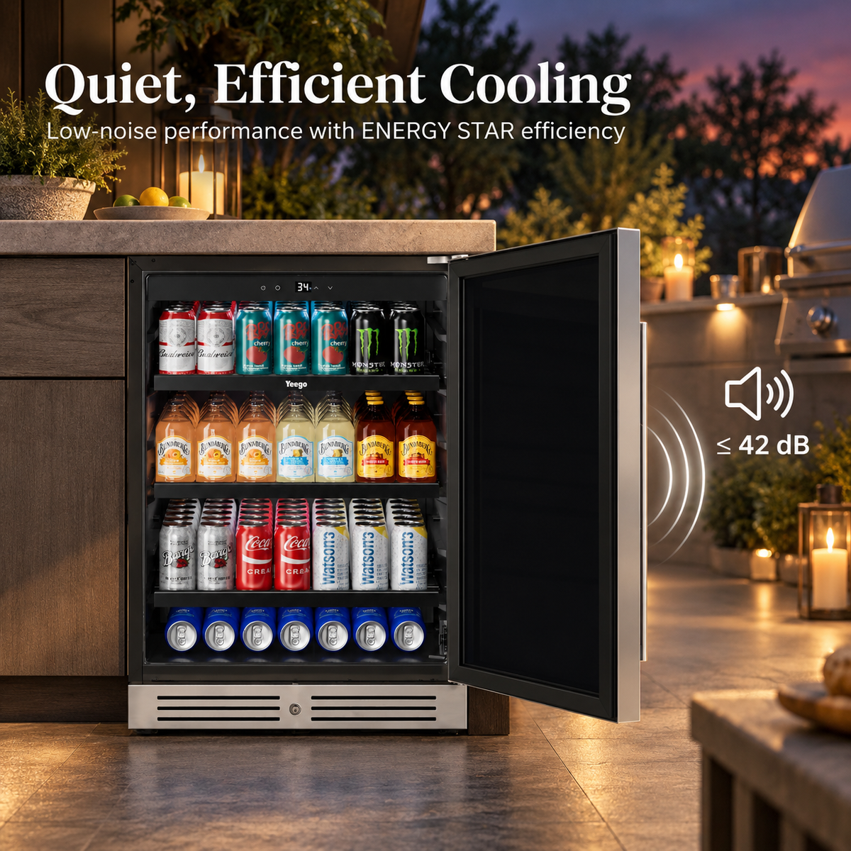 Yeego 24'' Outdoor Beverage Fridge, 160 Cans