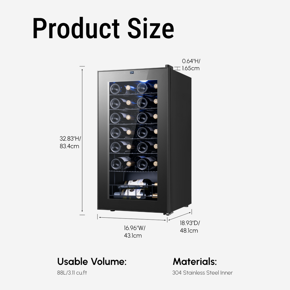 Yeego Freestanding Mini Fridge,Wine Cooler 38-65℉ - Yeego Life