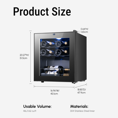 Yeego Freestanding Mini Fridge,Wine Cooler 38-65℉ - Yeego Life