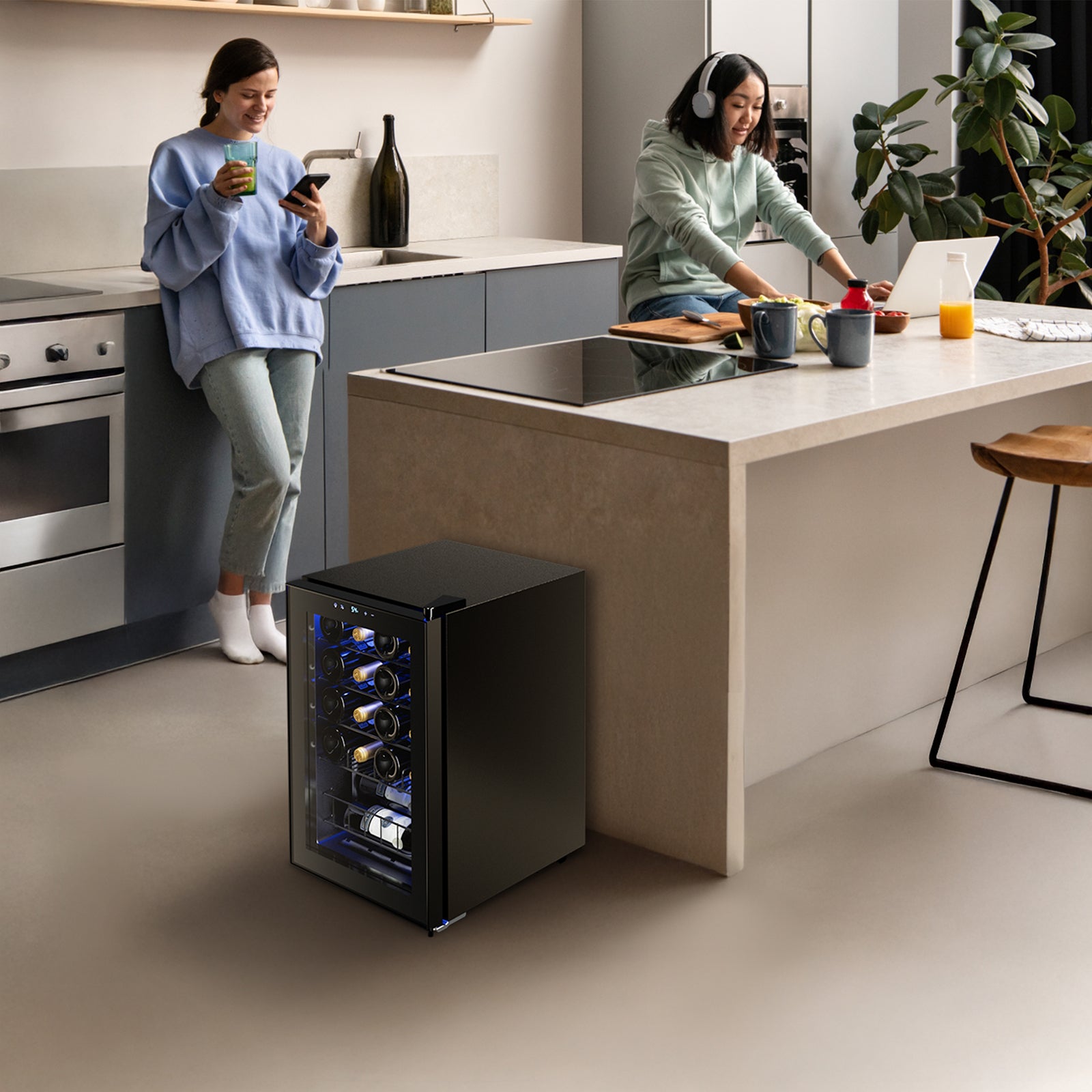 Yeego 20 Bottles Wine Cooler Refrigerator, 38-65℉ Freestanding Mini Fridge