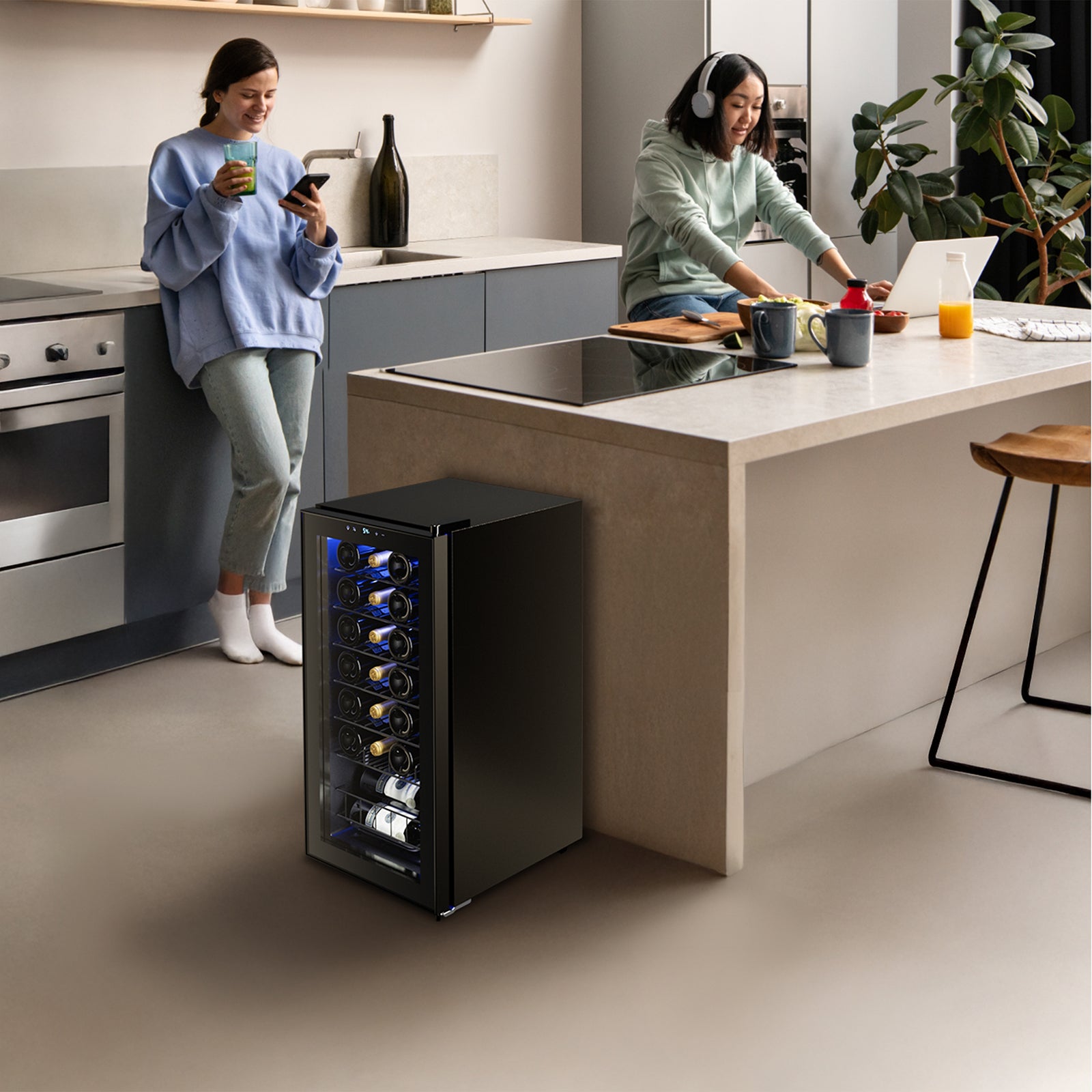 Yeego 28 Bottles Wine Cooler Refrigerator, 38-65℉ Freestanding Mini Fridge - Yeego Life