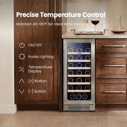 Yeego 15" Wine Fridge 33 Bottles,Budget-Friendly Wine Fridges