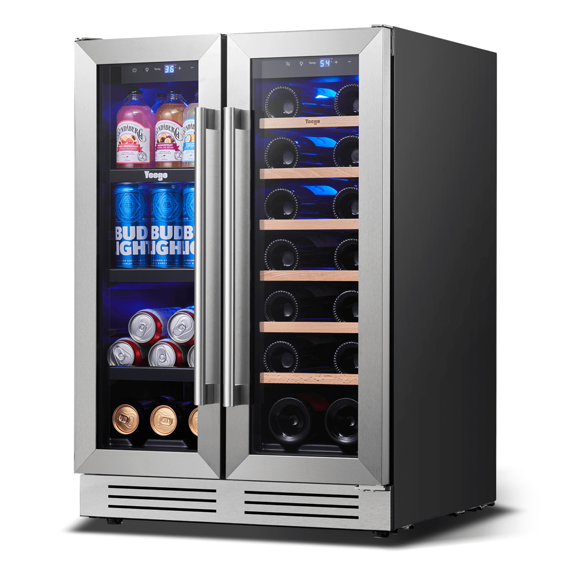 24 Inch Wide Wine and Beverage Dual Zone Fridge, Under Counter, Built-In or Freestanding