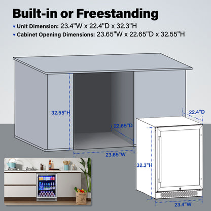 Drinks fridge size schematic