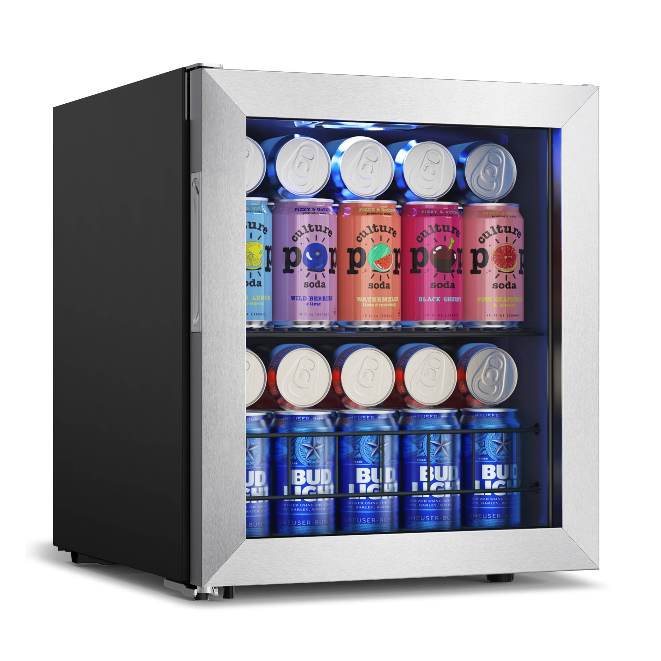 65 Cans Mini Beverage Drink Fridge, Counter Top or Freestanding