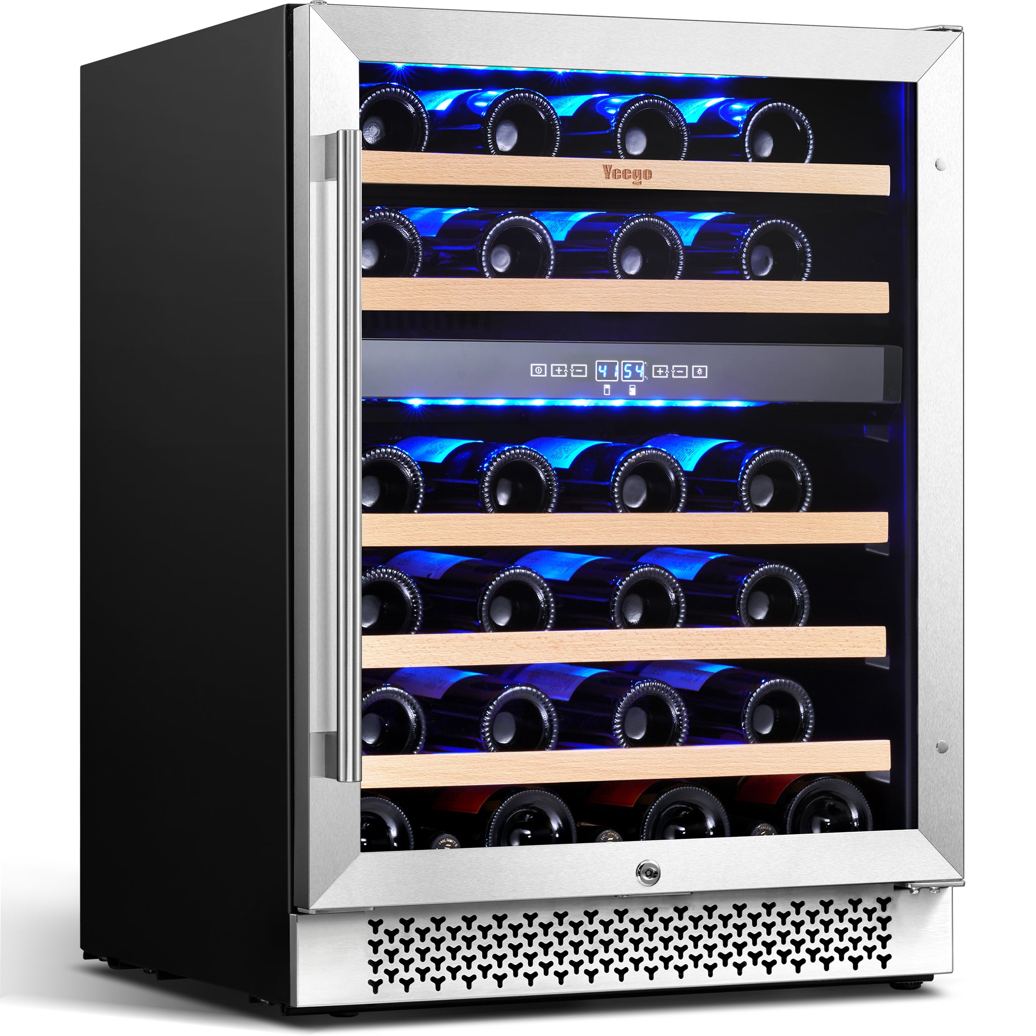 Yeego 24 Inch Wide 46 Bottles Dual Zone Wine Fridge, Built-In or Freestanding