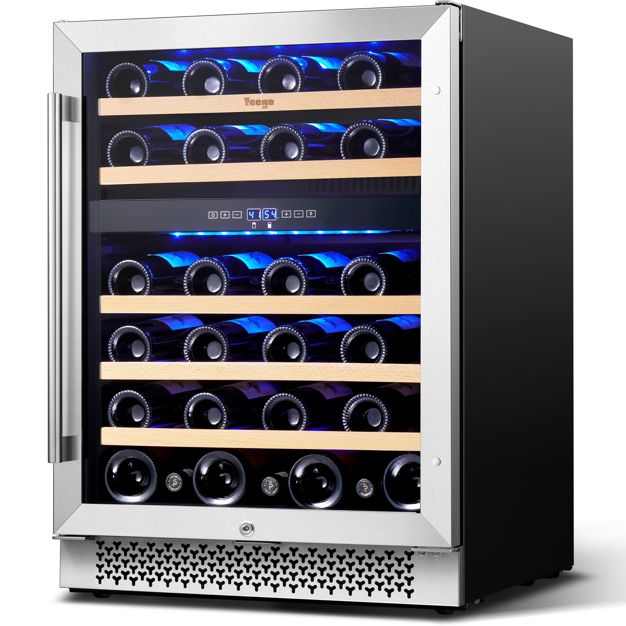 24 Inch Wide 46 Bottles Dual Zone Wine Fridge, Built-In or Freestanding